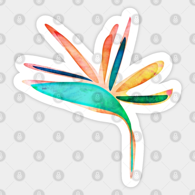 Bird of Paradise watercolor Flower Sticker by bruxamagica